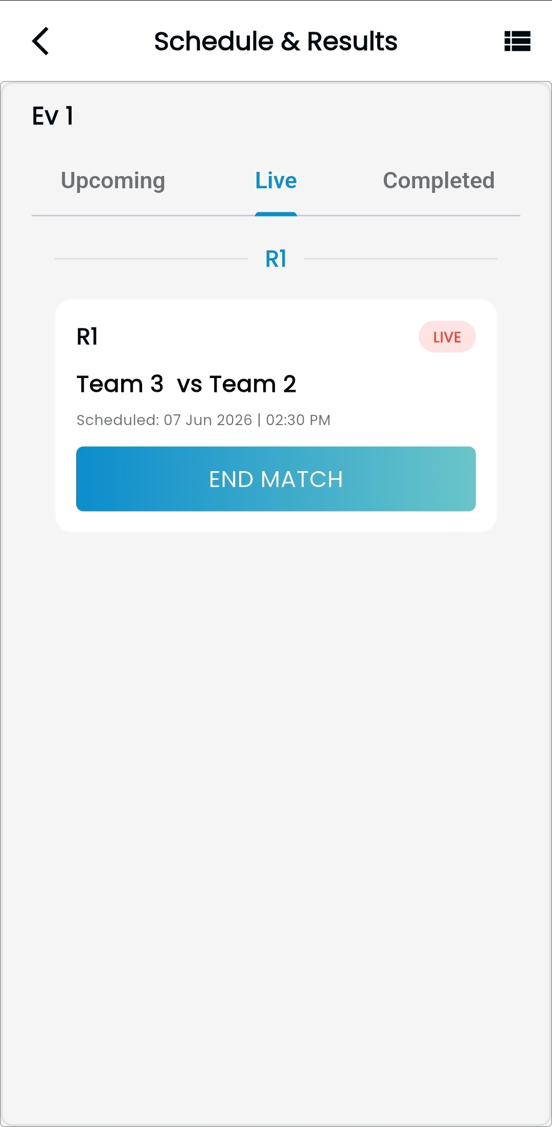 Schedule and results